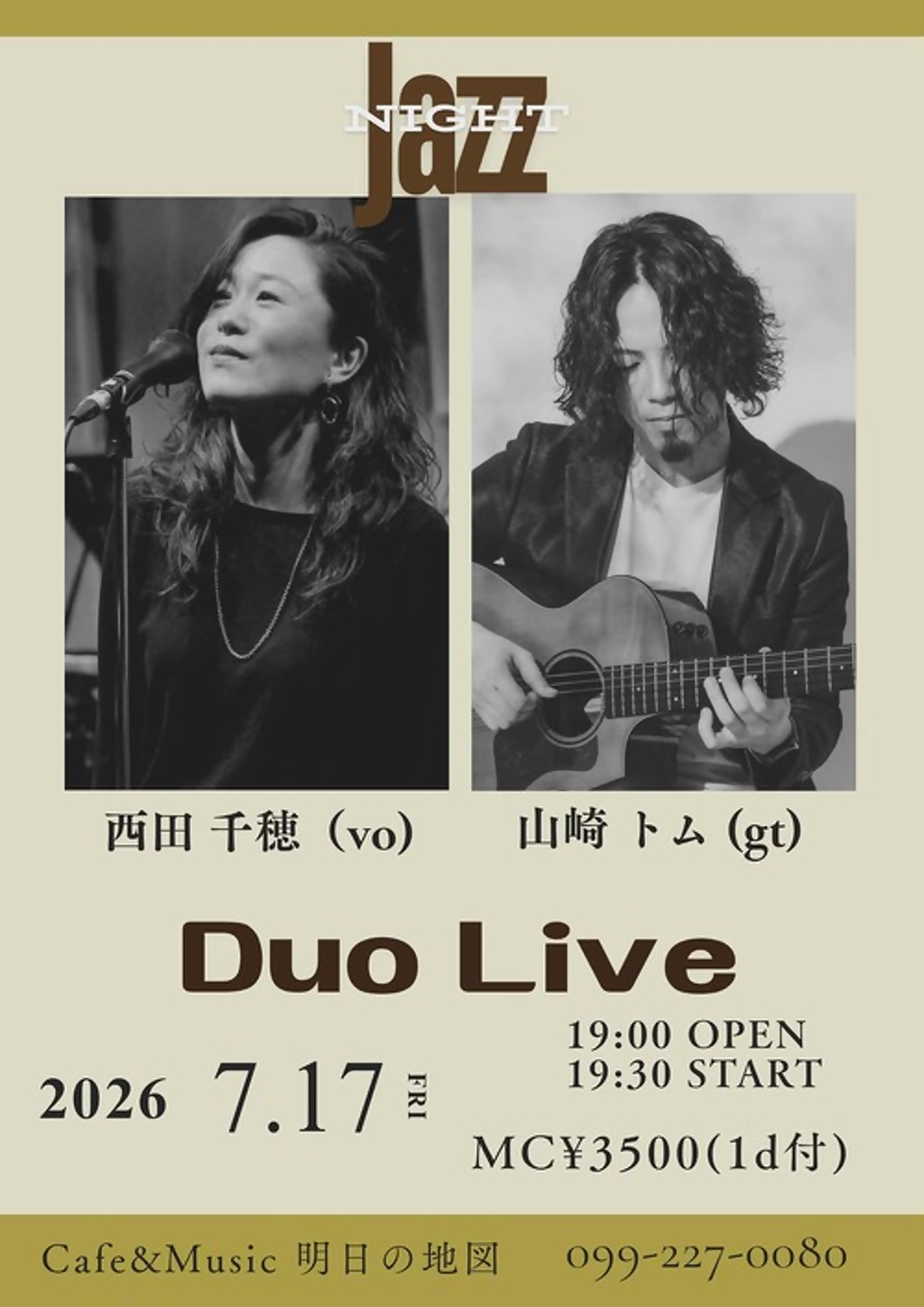 JAZZ NIGHT 西田千穂(Vo)×山崎トム(Gt) Duo Live